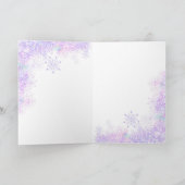 Lichte paarse sneeuwvlok en bevroren hart blanco k kaart (Binnen)
