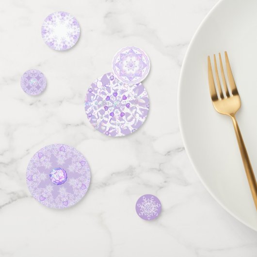 Lichte paarse sneeuwvlok & Glinsterend Hart Confetti (Groep)