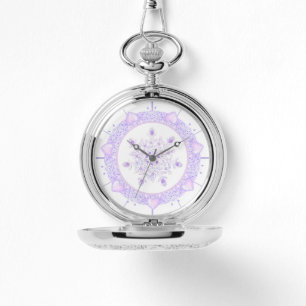 Lichte paarse sneeuwvlok & Glinsterend Hart Horloge