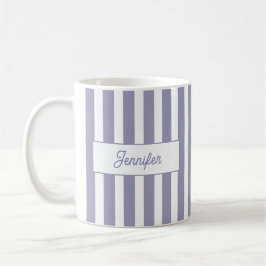 Lichte Paarse Streep Monogram Koffiemok