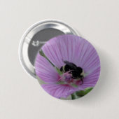 Lichte Paarse ventilator met bijen Ronde Button 5,7 Cm (Voorkant /achterkant)