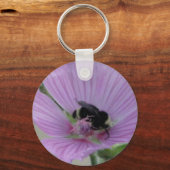 Lichte Paarse ventilator met bijen Sleutelhanger (Voorkant)