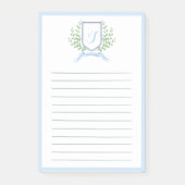 Lichte pap Blauwe Monogram Srest Winkellijst Post-it® Notes (Voorkant)