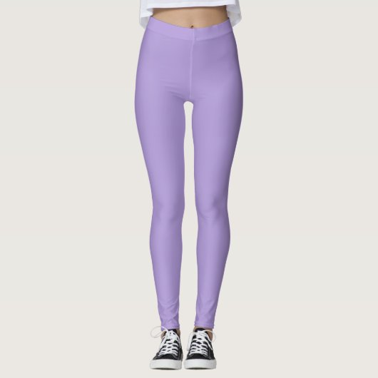 Lichte pasta Paarse vaste kleur Leggings (Voorkant)