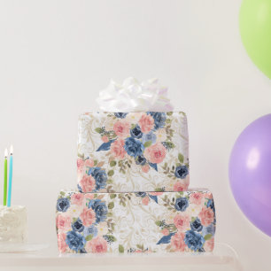 Lichte Pastel Bloemen Zachte Blozende Roze & Lave Cadeaupapier