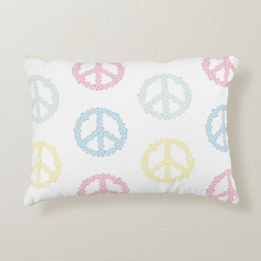 lichte pastel en wit vredesbord rechthoekig kussen (Voorkant)