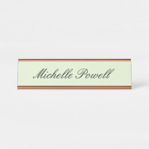 Lichte Pastelkleur Moderne Script Trend Bureau Naambordje