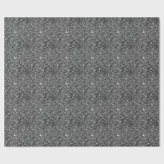 Lichte reflecties op water: zwart en wit cadeaupapier (Vlak)