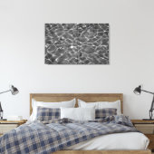 Lichte reflecties op water: zwart en wit canvas afdruk (Insitu (Slaapkamer))