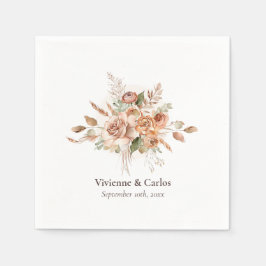 Lichte robuuste aardetoneel bloemrijke boho bruilo servet