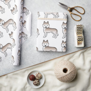 Lichte Rode Siberische Husky Mooie Hond Patroon Cadeaupapier