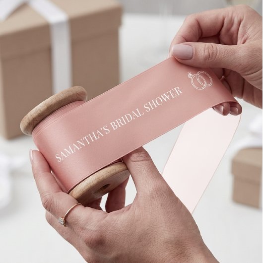 Lichte Roze Aangepaste Bruiloftsdouche Lint