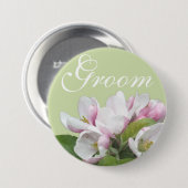 Lichte roze appelbloemen bruiloft ronde button 7,6 cm (Voorkant /achterkant)