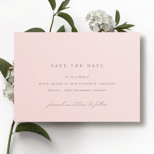 Lichte Roze Blush Elegante Eenvoudige Bruiloft Save The Date