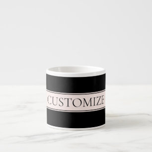 Lichte roze blush streep & elegante bewerkbare tek espresso kop