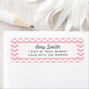  lichte roze Chevron Return-adreslabels Etiket