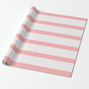 Lichte roze en crème potlood strepen cadeaupapier