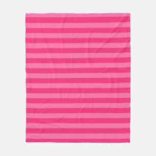 Lichte roze en hete roze strepen fleece deken