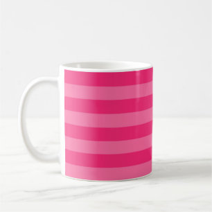 Lichte roze en hete roze strepen koffiemok