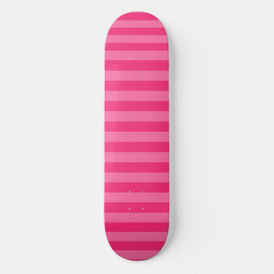 Lichte roze en hete roze strepen skateboard