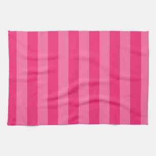 Lichte roze en hete roze strepen theedoek