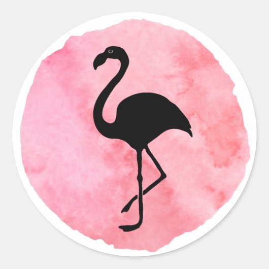 Lichte Roze Flamingo Ronde Sticker (Voorkant)