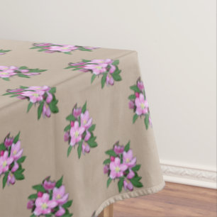 Lichte roze gouden appelbloemen op Lucky Beige Tafelkleed