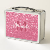 Lichte roze roos nepsparkling glitters Monogram (Achterkant)