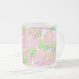 Lichte Roze Rozen Matglas Koffiemok