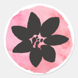 Lichte Roze Tropische Bloem Ronde Sticker