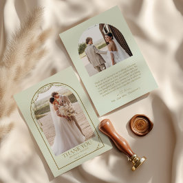 Lichte Sage Groene Boho Beaded Arch Lijst bruiloft Bedankkaart