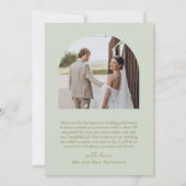 Lichte Sage Groene Boho Beaded Arch Lijst bruiloft Bedankkaart (Achterkant)