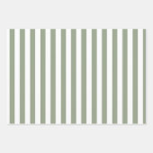 Lichte Sage Groene en Witte Streep Inpakpapier Vel (Voorkant 2)