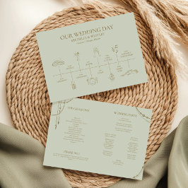 Lichte salie groene Boho Draped kralen bruiloft Programma