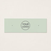 Lichte salie groene logo stud oorbel display kaart (Voorkant)