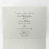 Lichte salie met Ivory Bow bruiloft Drieluik Uitnodiging (Binnenzijde eerst)