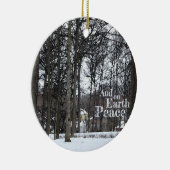 Lichte sneeuw keramisch ornament (Rechts)