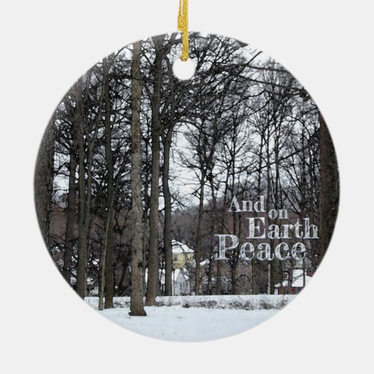 Lichte sneeuw keramisch ornament (Achterkant)