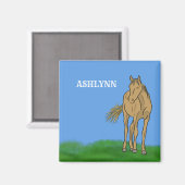Lichte sorrel Brown Horse Realistic Illustration Magneet (Voorkant / Achterkant)