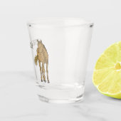 Lichte sorrel Brown Horse Realistic Illustration Shot Glas (Rechts)