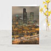 Lichte stroken van auto's bij nacht kaart (Gele Bloem)