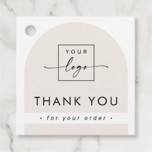Lichte taupe bronzen business bedankt hanglabel bedankjes labels