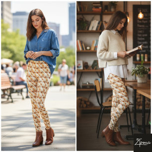 Lichte Taupe Diagonale Schotse Streep Subtiele Wee Leggings