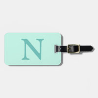 Lichte Teal Initiële Letter Trendy Pastel Mintblau