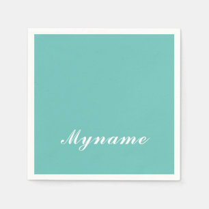 Lichte Teal Trendy Moderne Minimalistische Chic Na Servet