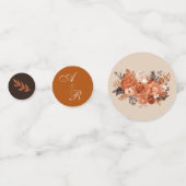 Lichte Terracotta & Verbrande Sinaasappel Monogram Confetti (Voorkanten)