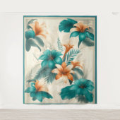 Lichte tropische iriserende bruiloft achtergrond wandkleed (Voorkant)