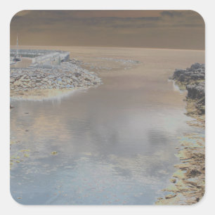 Lichte vestiging in Cascais, Portugal Vierkante Sticker