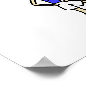 Lichte voetzoeker in Blauw uniform Poster (Hoek)