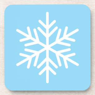 Lichte vorst Blauwe achtergrond Wit Nordic Snowfla Bier Onderzetter